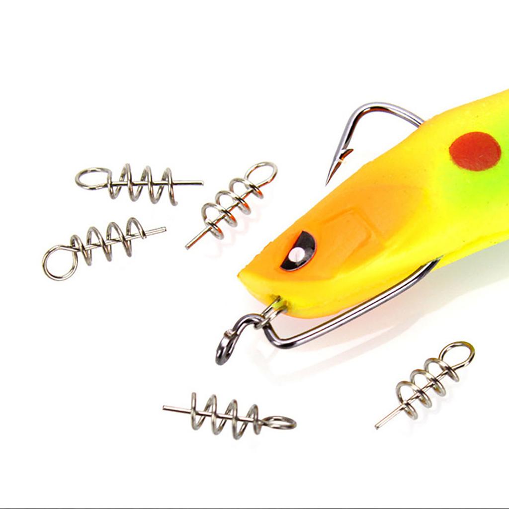 50pcs Spring Lock Pin Crank Hook Fishing Connector Stainless Steel Swivels Snap Soft Bait Fishing Tackle Accessories