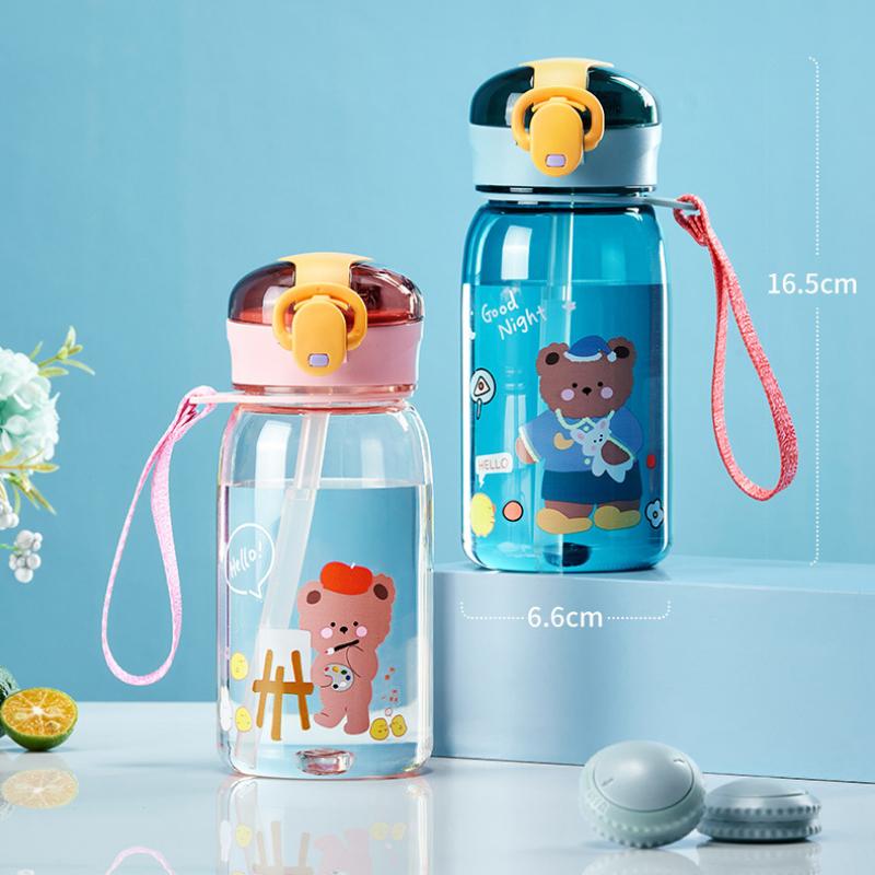 400ml Cartoon Water Bottle Leakproof Outdoor Sports Water Bottle Portable Fitness Cup Cute Cartoon Children Drinkware