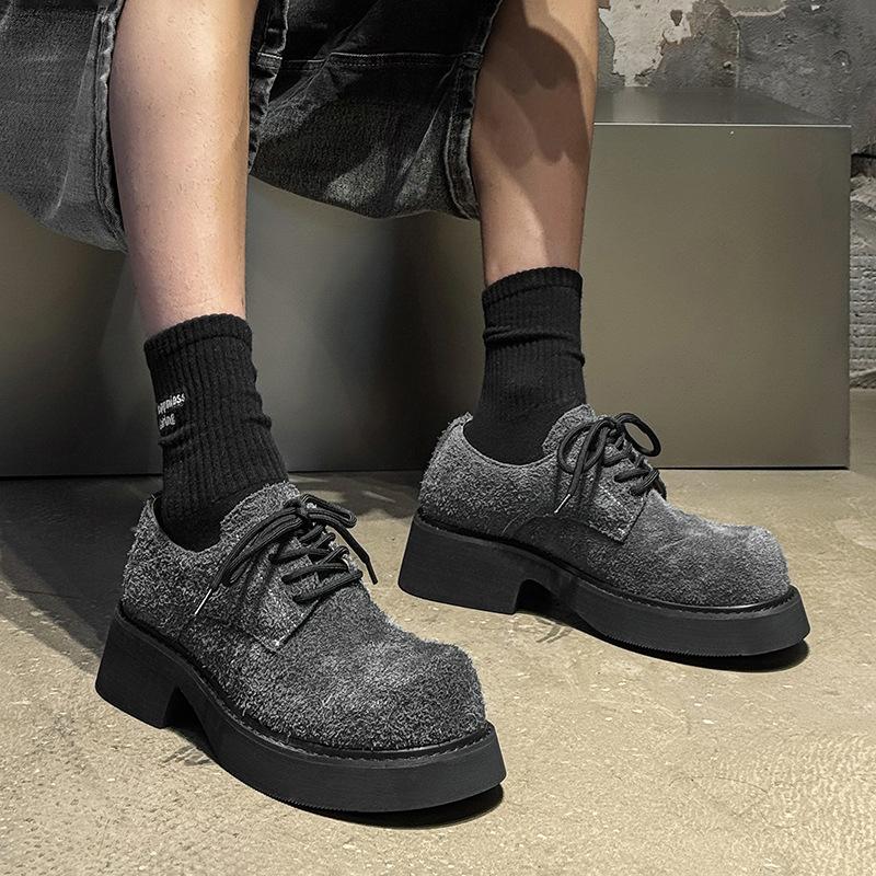 Derby Shoes Men's Shoes Big Head Leather Shoes Summer Breathable Versatile Single Shoes Loafers Trendy Laces 9522-H