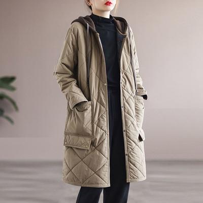 Long Coat for Women Winter Hoodies Coat Oversized Cotton Jacket Windbreaker Jacket Thickened Coats Women Casual Loose