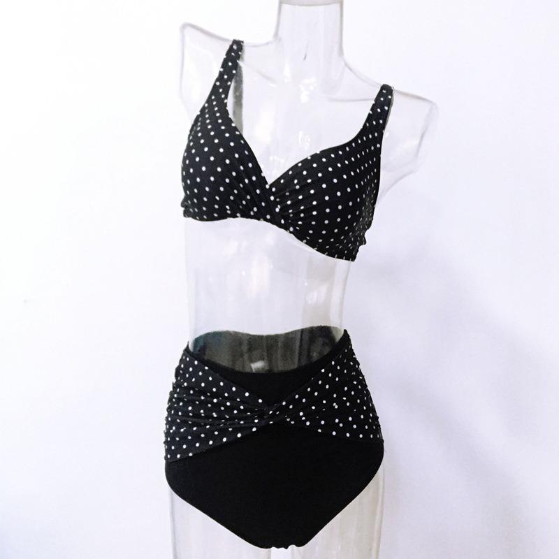 Sexy Plus-Size Polka-Dot Bikini-Badeanzug XL Push-Up Plus-Size