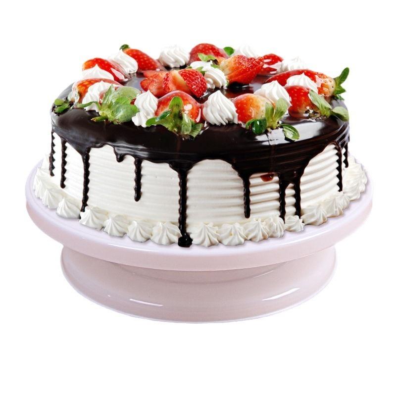 Kuchen-Drehteller, Back-Drehteller, rotierender Kuchen-Montagetisch, PP-Kunststoff-Montagewerkzeug, Kuchen-Montage-Drehteller