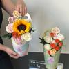 5 Piezas Caja de Flores Impermeable Bolso para Ramo Grueso Caja de Embalaje para Flores Bolso de Papel Kraft Resistente a los Arañazos Para Fiesta Festival