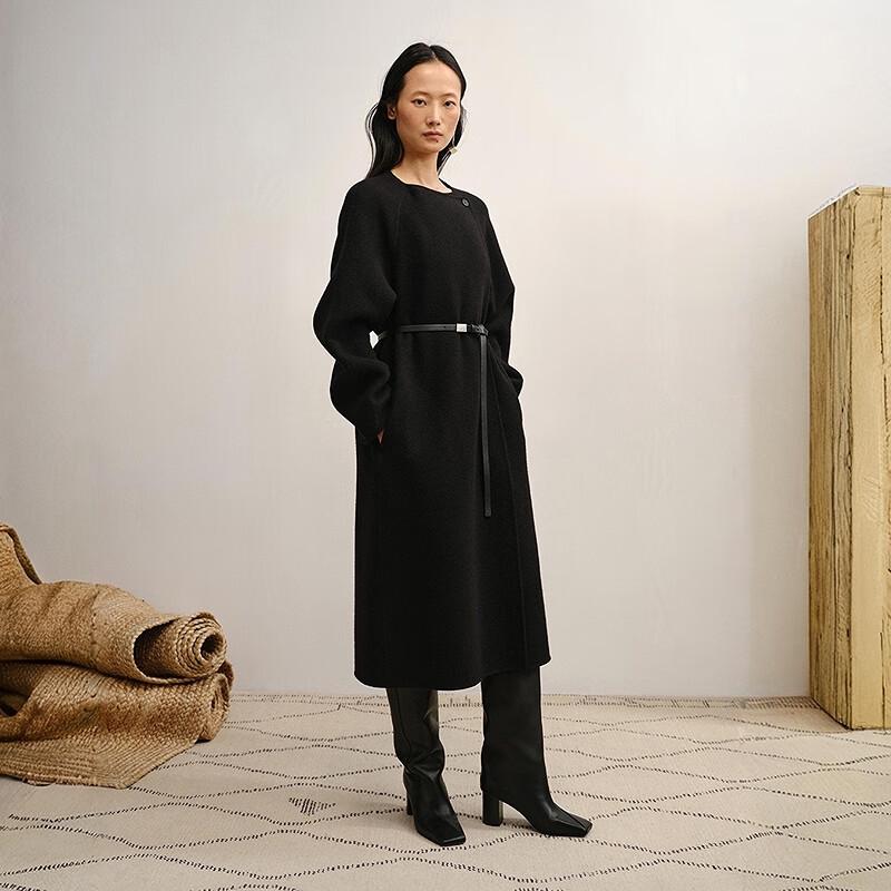 LESS 2025 Winter Double-Sided Long Wool Coat