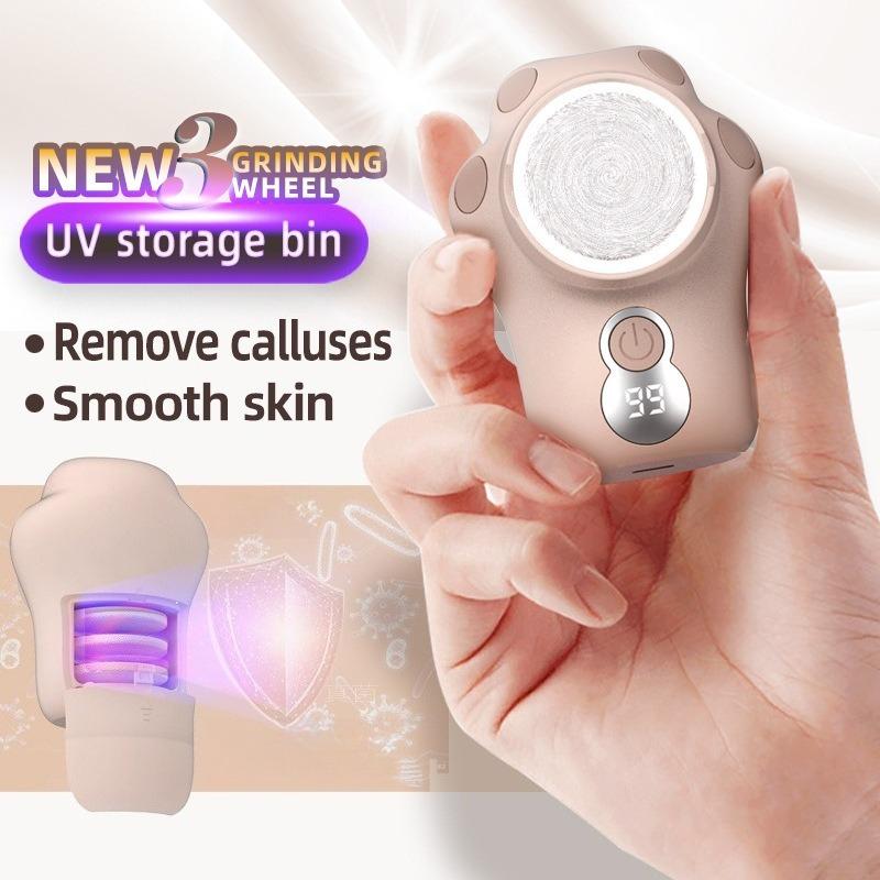 1PC multi-function electric foot grinder, purple light to remove dead skin, rechargeable pedicure, washing automatic storage compartment