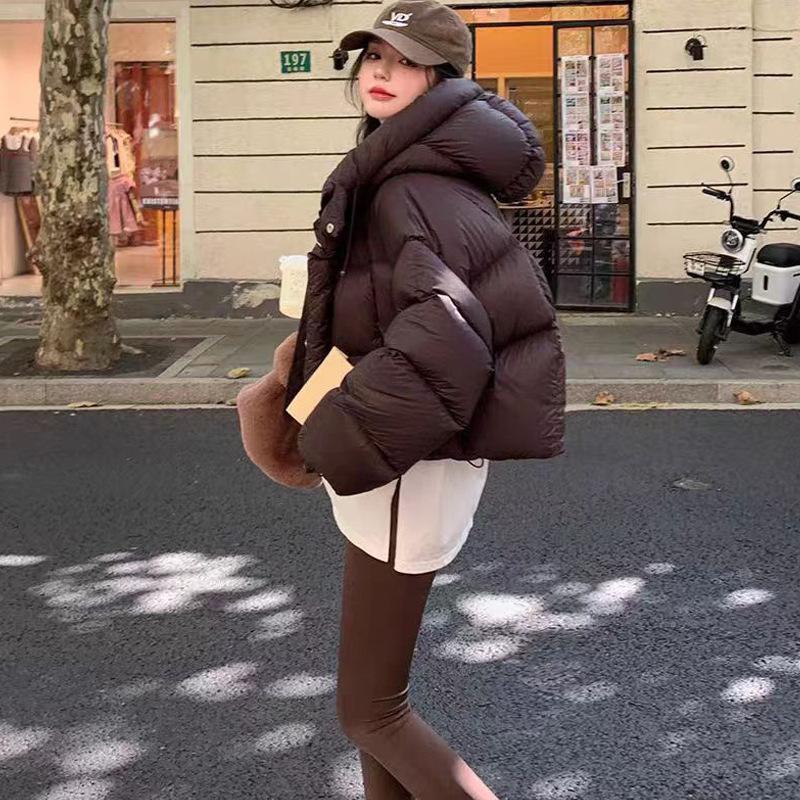 Hooded Down Cotton Jacket Women's Winter Hat Cotton Clothes Korean Version Loose Fit