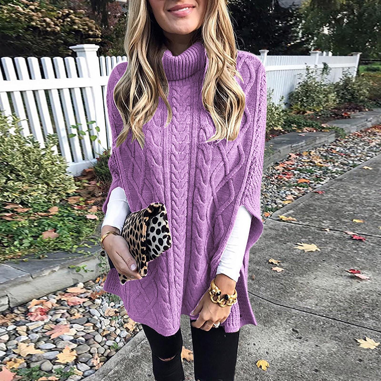 

Женский и зимний пуловер в полоску пэчворк с V-образным вырезом большого размера вязаный джемпер S фиолетовый