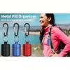 1pcs Portable Metal Sealed Pill Case with Carabiner, Moisture-proof Storage Container, Pill Box, Keychain Pill Holder, Mini Metal Pill Bottle