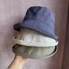 Korean Sweet Cute Blue Check Fisherman Hat For Summer Sun Protection