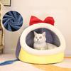 Haustierstreu Katzenstreu Winter warm Hundehütte vier Jahreszeiten universell Katzenhaus halbgeschlossen Katzenbett Haus warm