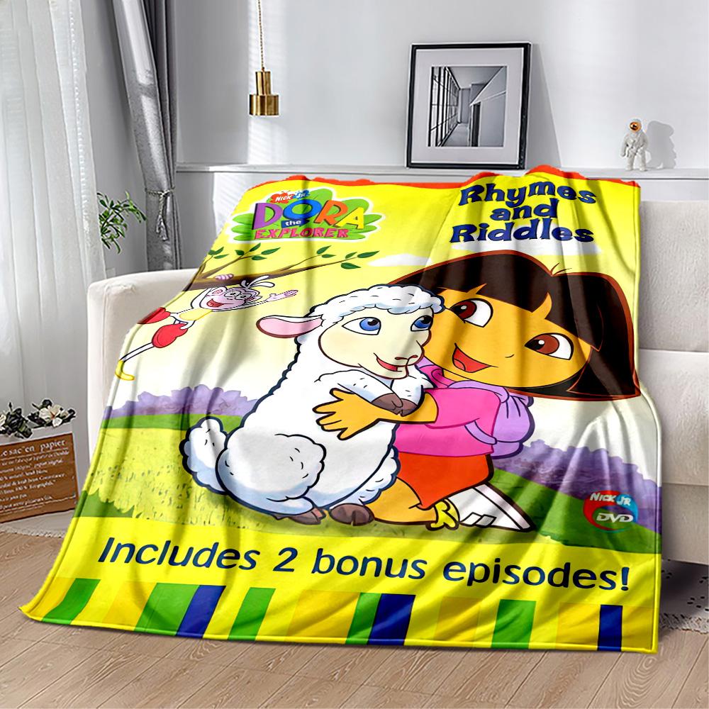 Dora Explorer Blanket Soft Warm Cozy Great for Couch Livingroom Sofa Four Seasons Universal Modern Style Birthday Christmas Gift Blanket
