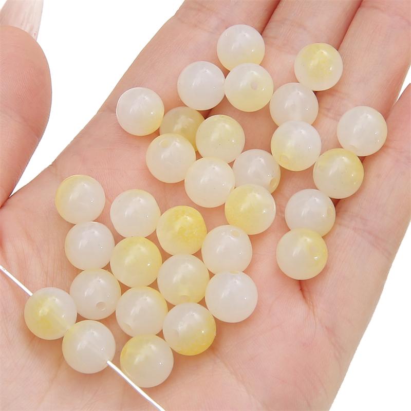 8mm/10mm Jeleu acrilic margele bicolore distanțiere rotunde margele libere pentru colier, brățară, cercei, bricolaj, bijuterii, accesorii