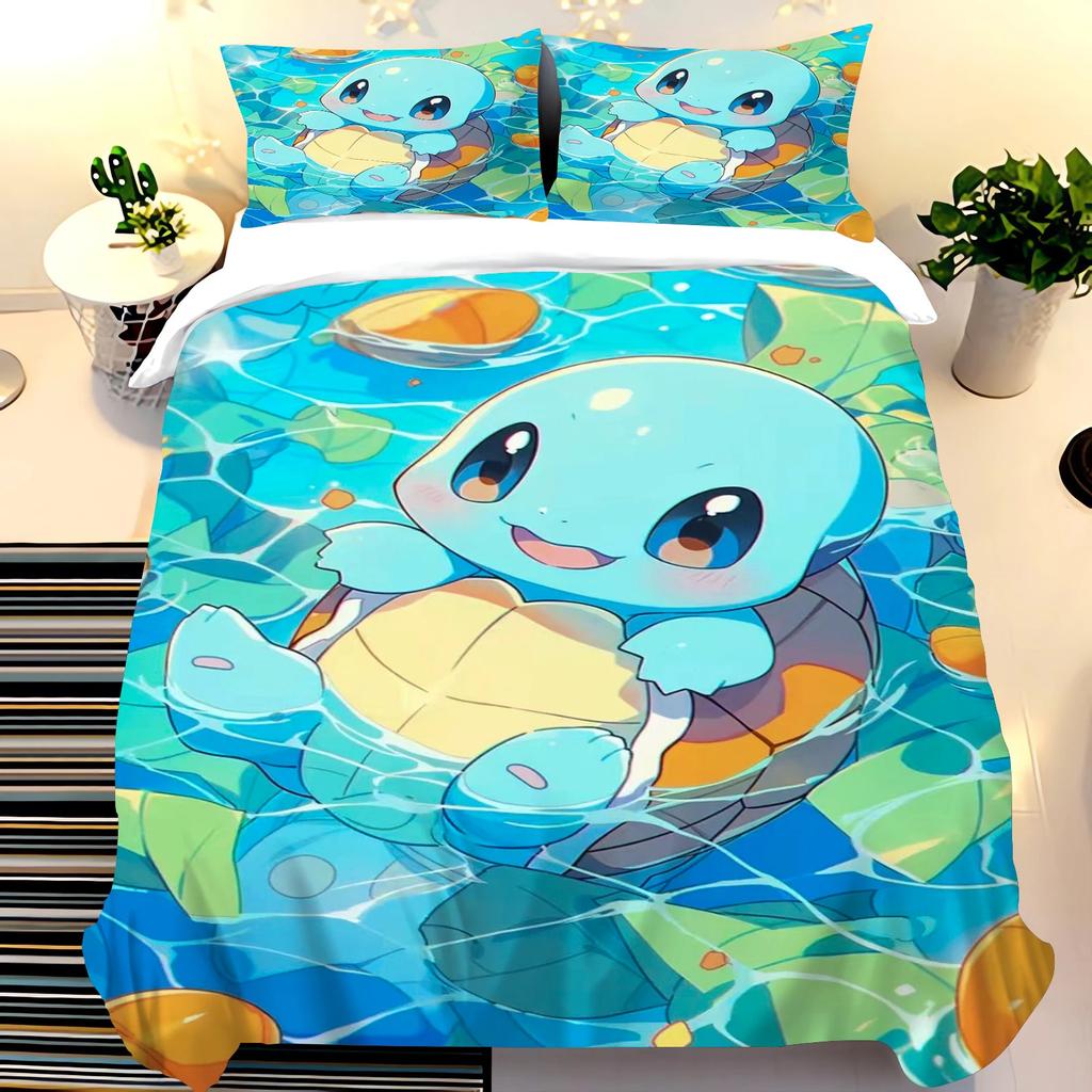 Electric Mouse Bedding Set Children'S Bedding Set Squirtle Quilt Duvet Cover King Size Twin Covers Children Printed 100% Polyest