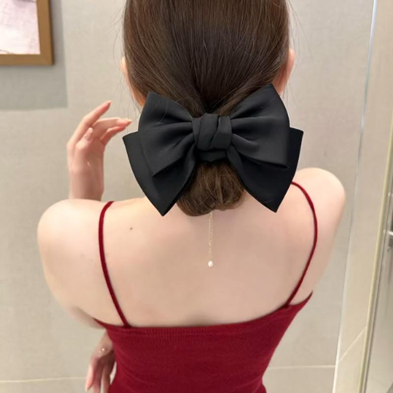 New Korean Satin Big Bow Hair Rope Girl's Sweet and Versatile Large Hair Ring Head Rope Hair Rubber Band Ornament Headwear Gifts
