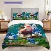 Smurfs Tales Purple Beans Adventure Threepiece Set 1 Duvet Cover 2 Pillowcase Without Core Christmas Birthday Gift Bedding Set