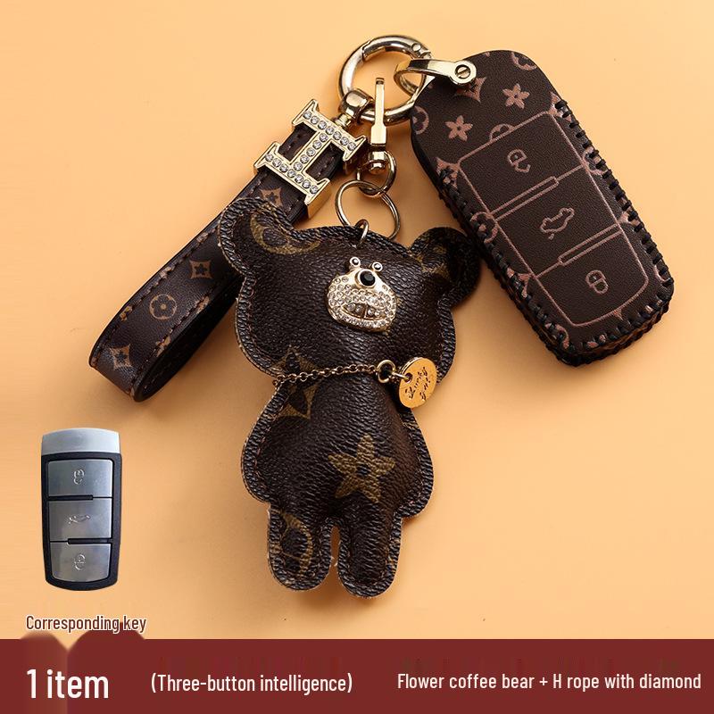 Volkswagen Car Key Cover for Sagitar, Bora, Lavida, T-Roc, Tiguan L, Golf 8, Tayron, POLO with Women's Bag Buckle