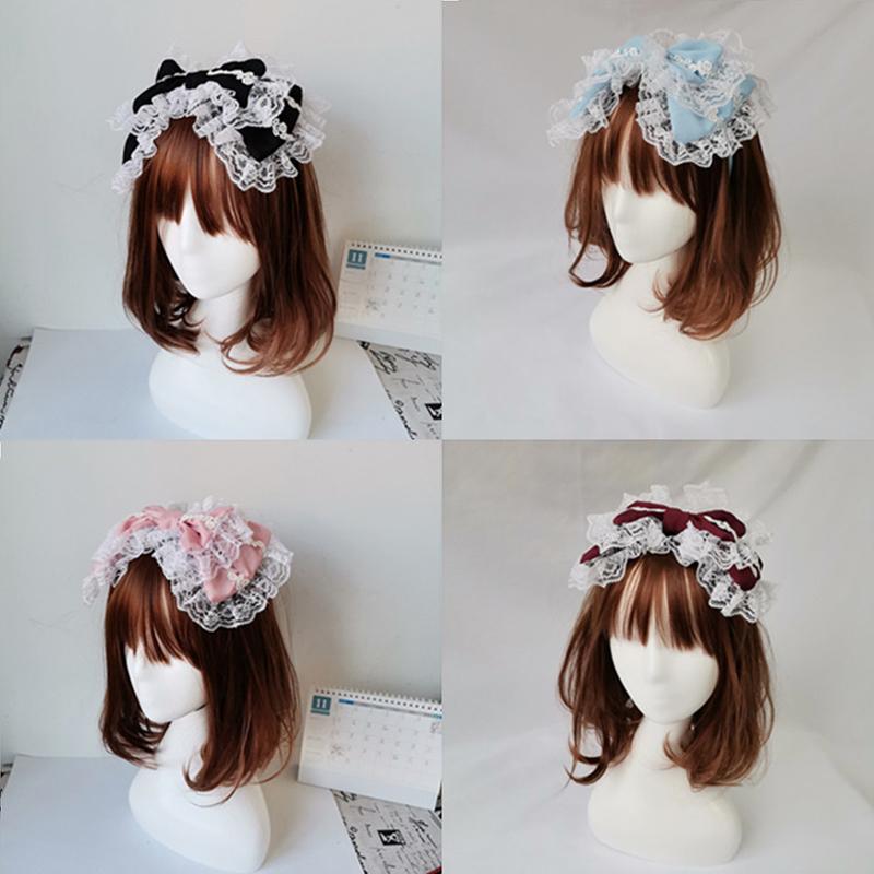 Lolita Retor Doplňky Velká krajková čelenka Sladký obruč do vlasů Cosplay pokrývka hlavy Pro dívky Dárek
