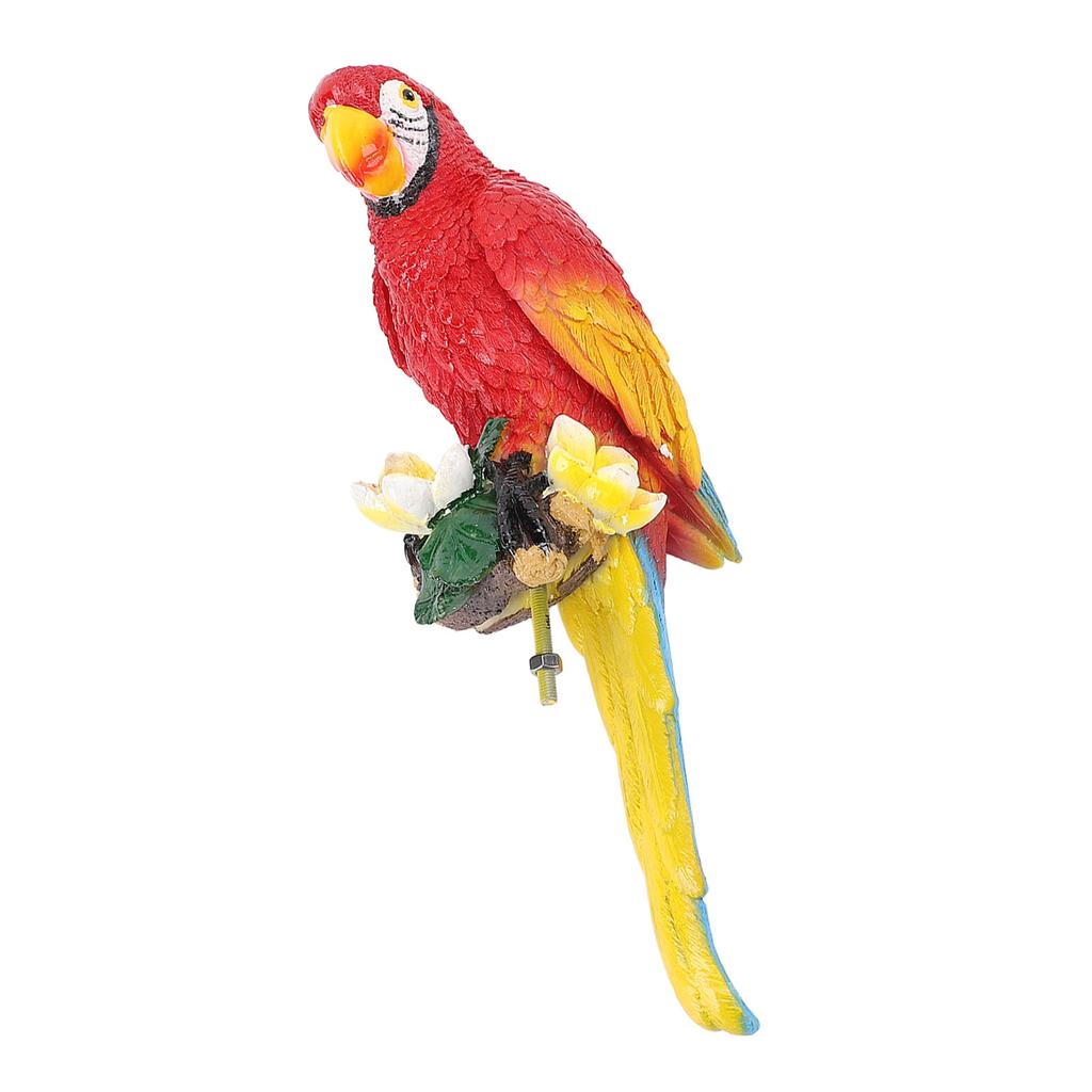 Papagei Dekor Statue Figur Scharlachroter Ara Skulptur Vögel Garten Hof Dekoration
