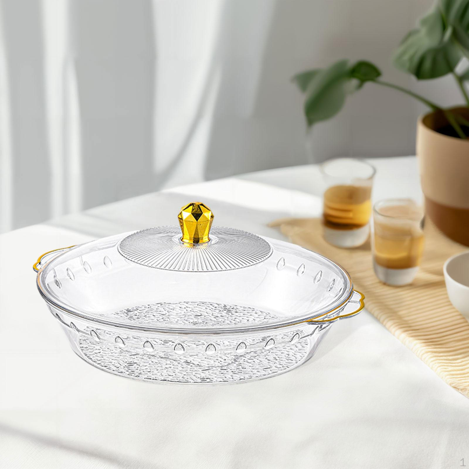 

Фруктовниця з кришкою Декоративна страва Контейнер Багатоцільовий десертний піднос Подача їжі clear 25x28.5x5.3cm