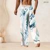 Men S Plus Size Printed Drawstring Waist Straight Leg Full Length Beach Pants With Pockets