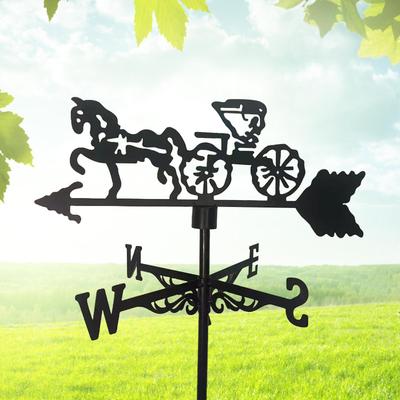 Weathervane Roof Mount with Ornament Wind Indicator Bracket for Gazebo Fence Yard Decoration