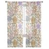 Flowers Foliage Sheer Curtains For Living Room Bedroom Kids Room Tulle Window Treatment Drapes