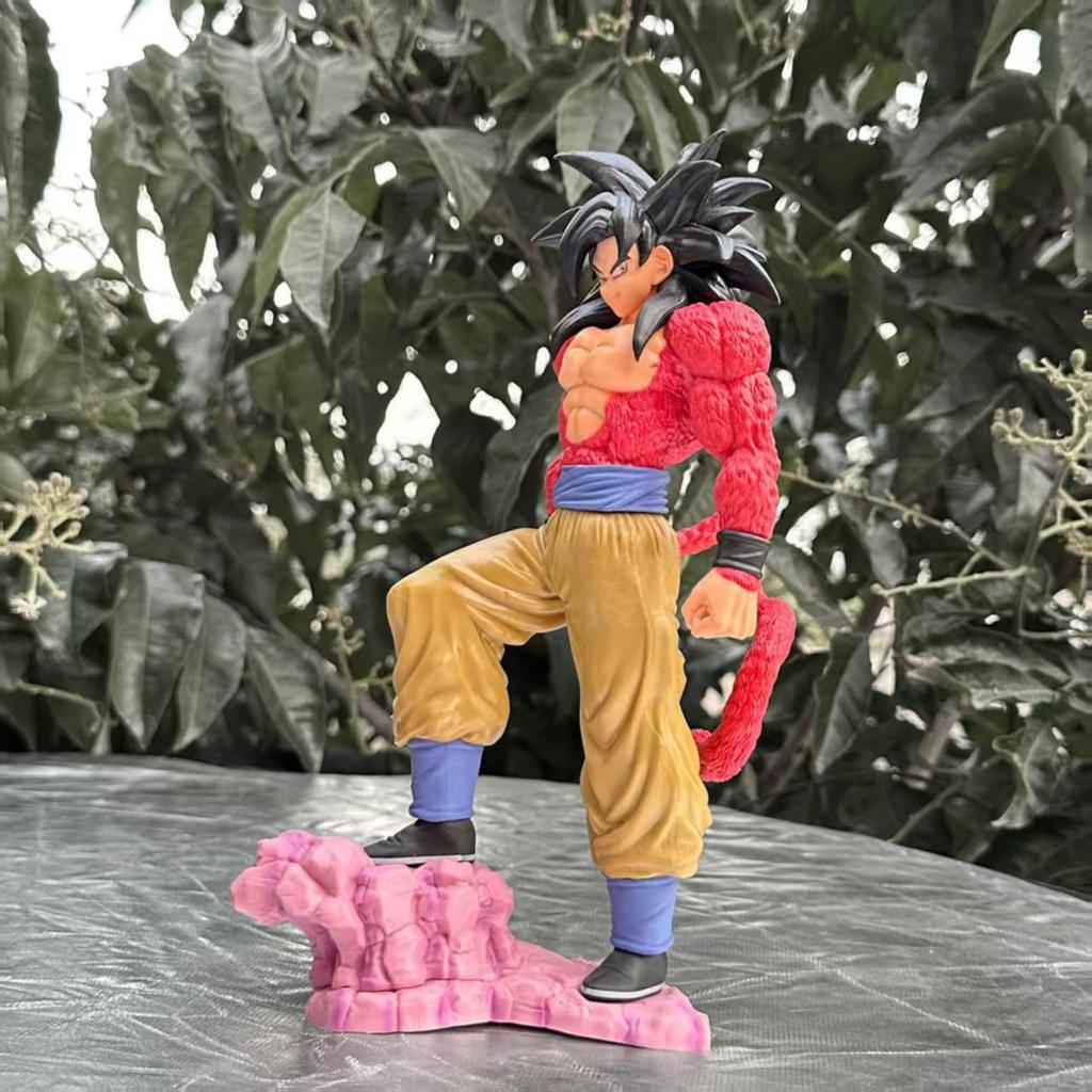 26cm Anime Dragon Ball Ssj 4 Scene Son Goku Super Saiyan Standing Figure Model PVC Action Statue Toy Doll Collection Ornament