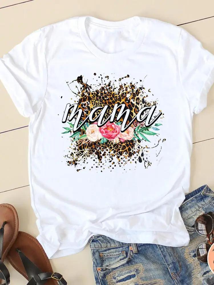Summer Tshirts Clothing Short Sleeve Tee Clothes Fashion Sweet Love Mom Casual Ladies Print Women Female Oversized Graphic Tee