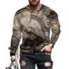 Autumn and Winter T-shirt New Men's Fashion Long Sleeved O-neck 3D Digital Printed Logo Versatile Casual Men's Top