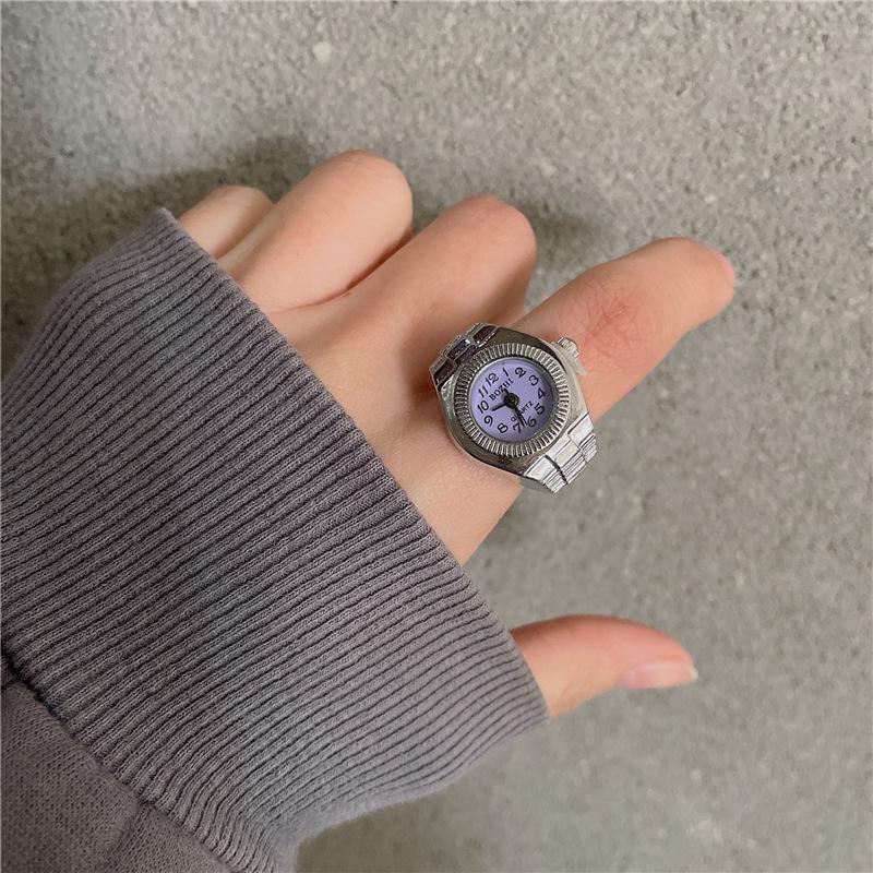 Korean Style Retro Hipster Watch Ring - Trendy Men's Hand Jewelry Accessory