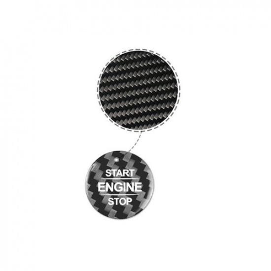 Black Carbon Fiber Car Start Button Sticker Special For Benz A W177 V177 B W247