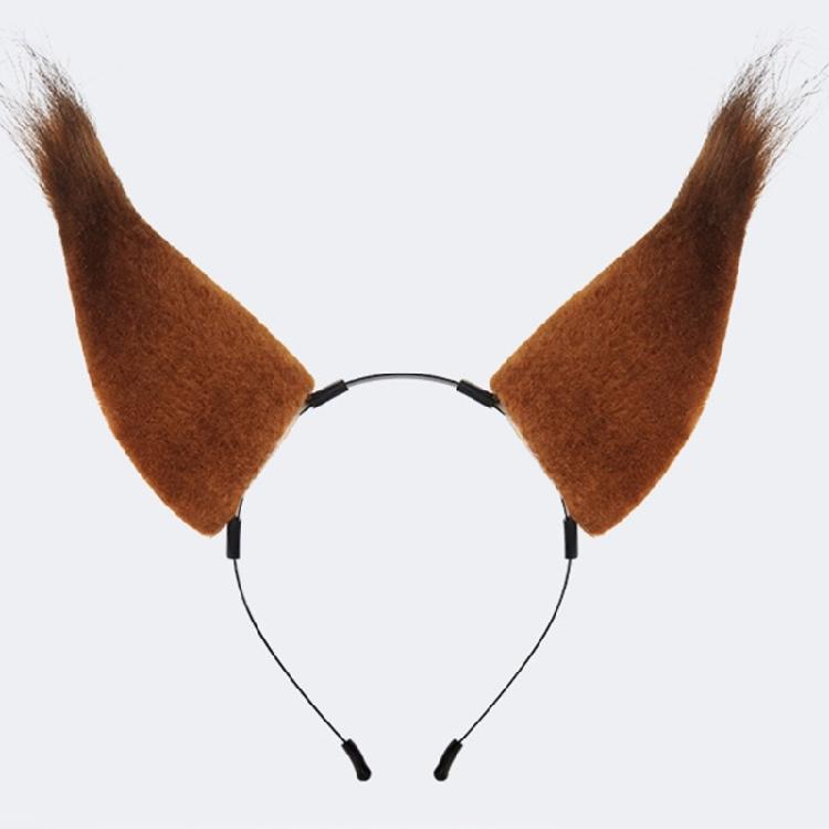 Plush Squirrel Ear Hairhoop for Women Girl Adjustable Anime Maid Headband Halloween Party Cosplay Costume Accessories
