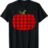 Buffalo Red Pumpkin Plaid Pattern Halloween Costume Women T-Shirt