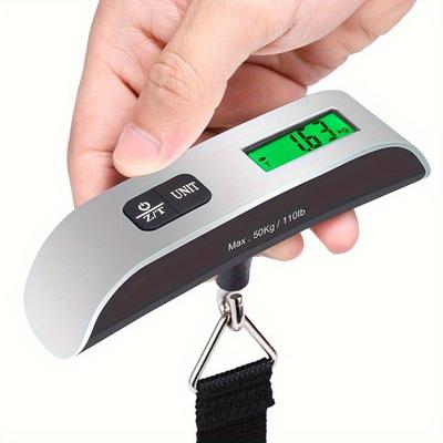Compact 110lb/50kg Digital Luggage Scale - Portable Handheld Design with Backlit LCD Display, Battery Operated (non-rechargeable)