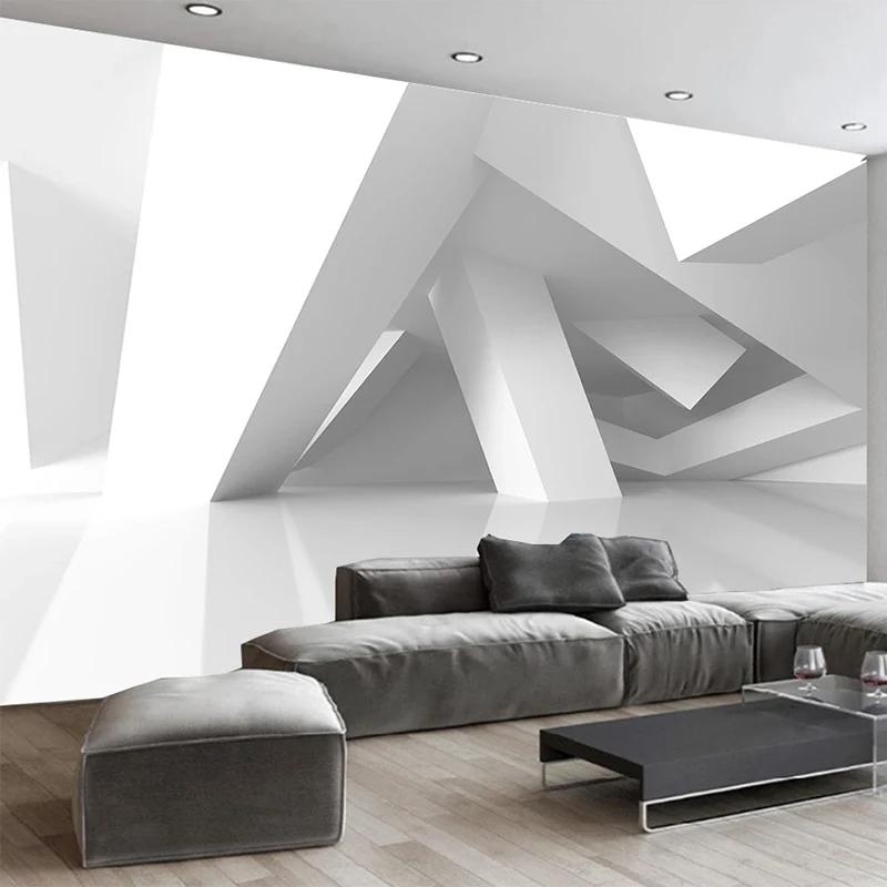 Mural Wallpaper 3D Stereo Space Geometric Building Fresco Living Room TV Study Creative Art Wallpaper