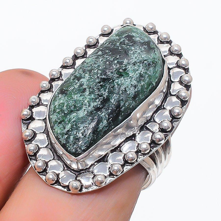 Natural Ruby Zosite Gemstone 925 Sterling Silver Jewelry Ring Size 7.5 q7z20