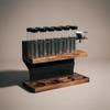 Holz Kaffeebohnen Ausstellungsständer Transparenter Glasflaschenhalter Versiegelt für Café