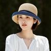 Classic Straw Hat For Women Summer Sun Protection With Short Brim And Rolled Edge