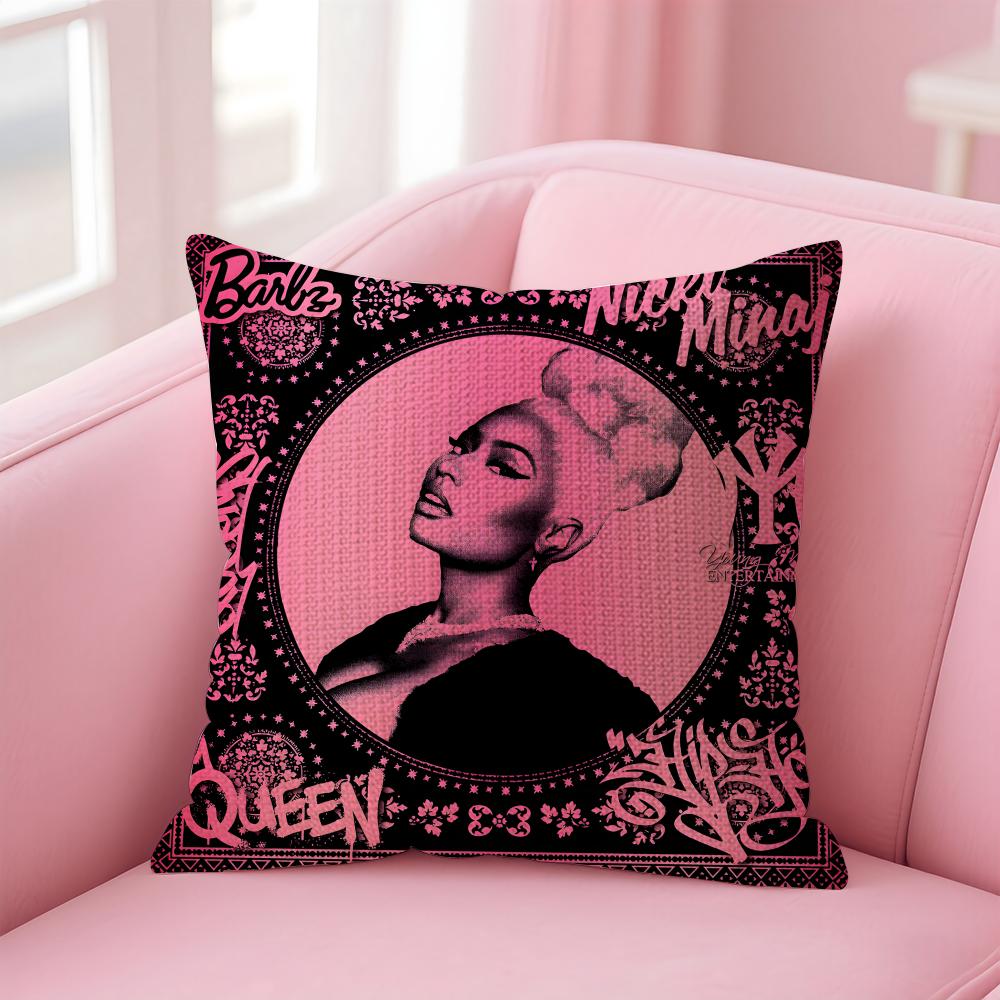 NNicki MinajJ Pink Friday Cushion Cover Natural Linen Pillow Case DoubleSided Print Decorative Sofa Pillowcase Home Decor Gift