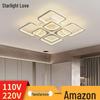 Acrylic Square Ceiling Light with Stepless Dimming for Living Room, Hotel, or Bedroom