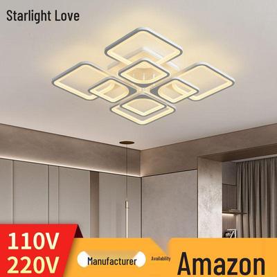 Acrylic Square Ceiling Light with Stepless Dimming for Living Room, Hotel, or Bedroom