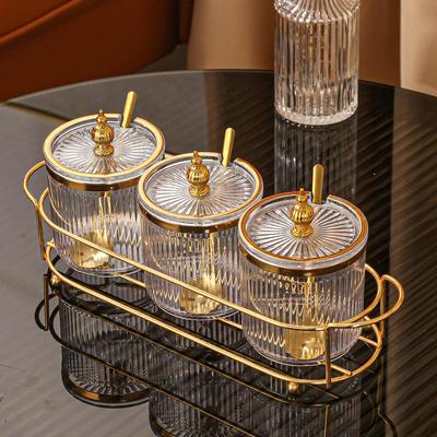 1 Set Plastic Household Living Room Dining Kitchen Storage Jar Spice Container Food Storage Can Seasoning Jar Kitchen Organizer