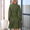 Spring Autumn Women's Hollow Out Long Sleeve Dress, European American Fashion Elegant Casual Dress