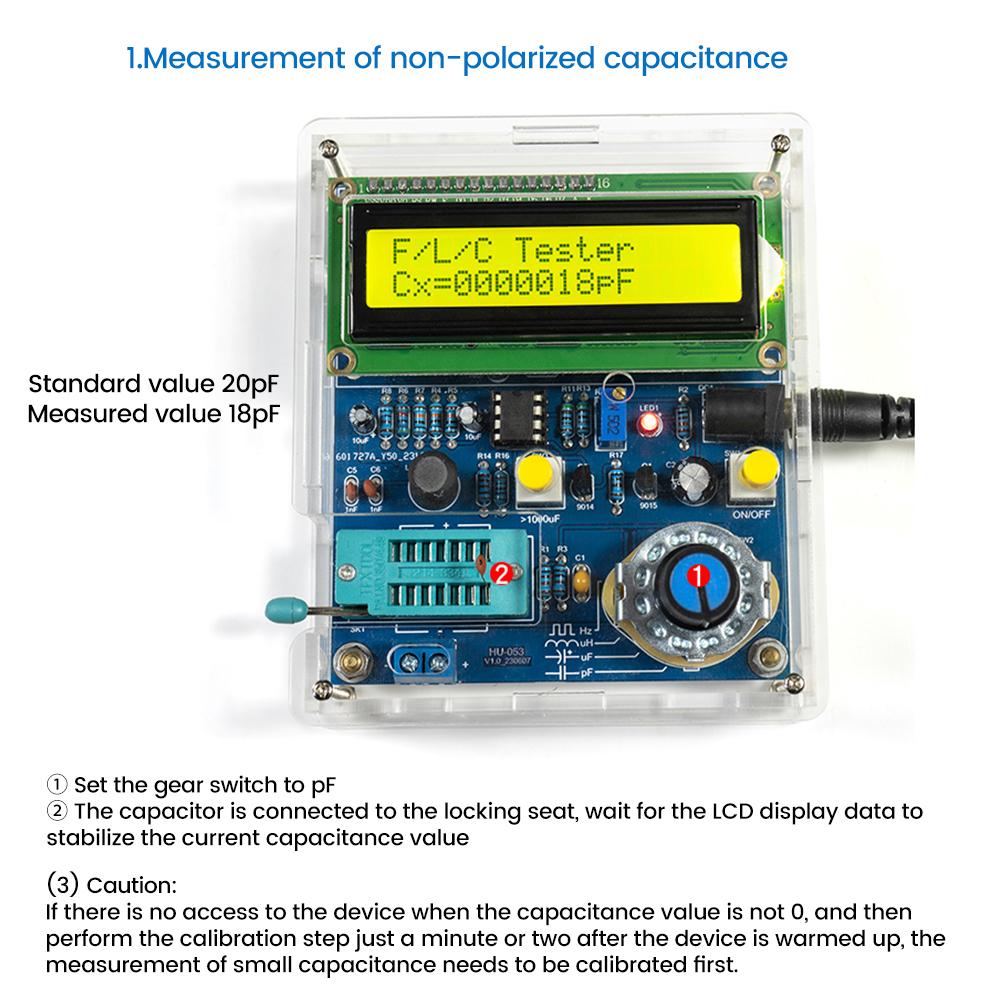 DC5V High Precision Digital Inductance and Capacitance Meter LCD Frequency Meter DIY Electronics Kit