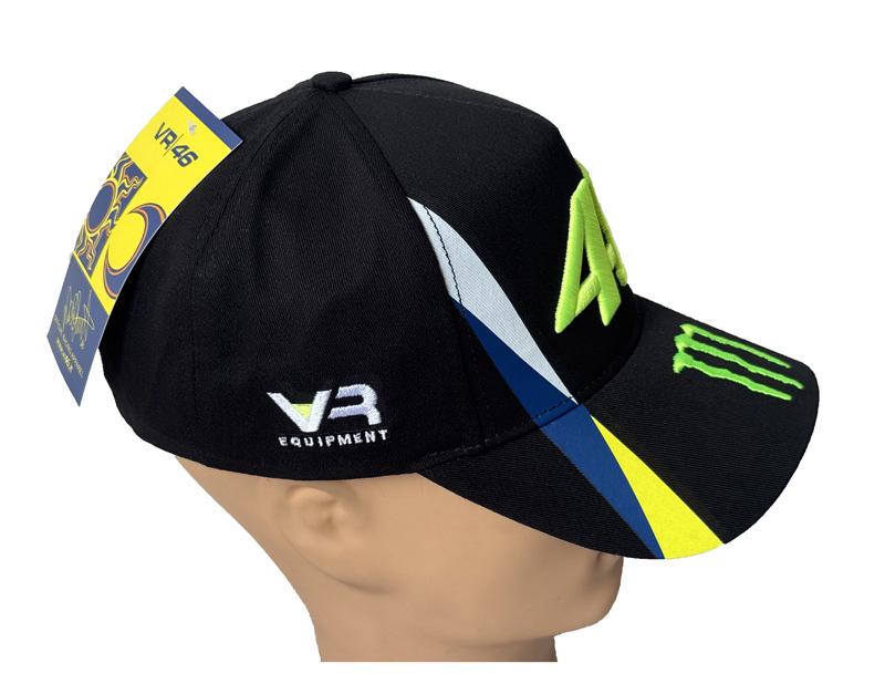 Off-Road Parkour Tricycle Racing Cap - Features two vertical stripes, numbers below, paw and English V on the sides.