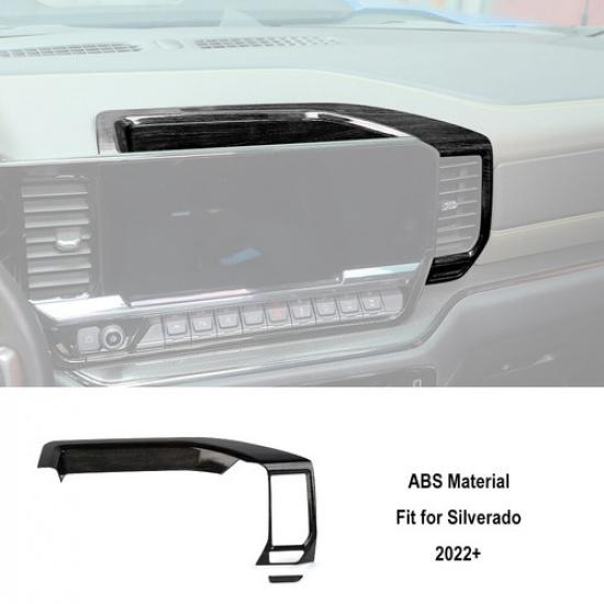 Black Wood Interior Steering Center Console Cover Trim For Chevy Silverado +