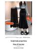 830 Composite Super Soft Black Gold Velvet High-Waist Fishtail Skirt - Women's Retro Slimming Mid-Length Hip-Hugging Skirt