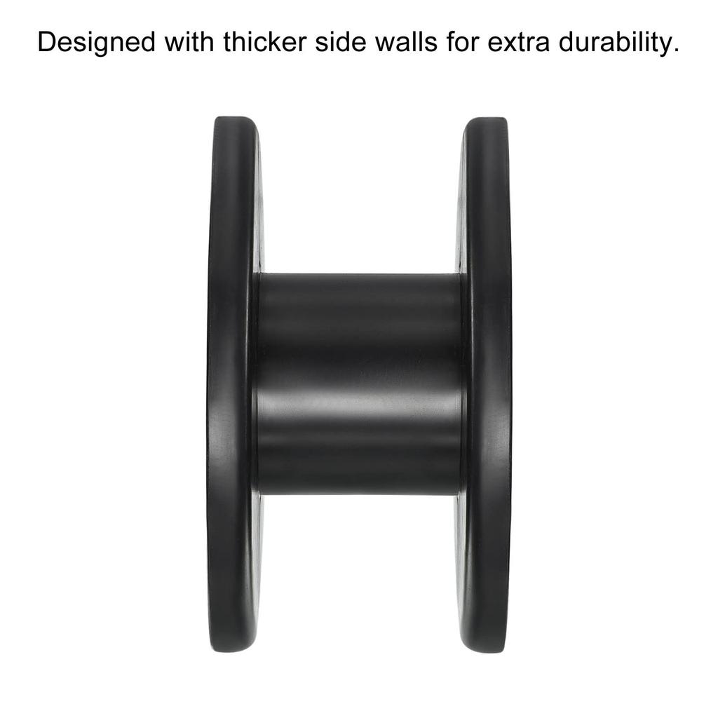 PATIKIL 120mm Floss Plastic Empty Wire Weaving Bobbins for Chain Black Bobbins, 4-Pack, Spools, Tape, Embroidery, Sewing,