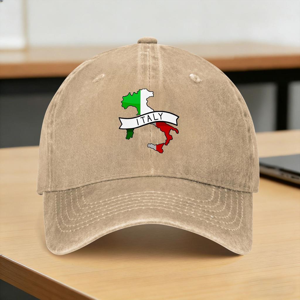 Italia Italian Flag Vintage Washed Baseball Cap  Y2k Funny Sun Trucker Hat Summer UnisexTeens Outdoor Sport Baseball Caps