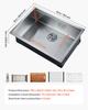 SucceBuy Kitchen Sink Workstation Stainless Steel Top Mount Sink DropIn Single Bowl Farmhouse Basin w/Ledge&Multiple Accessories